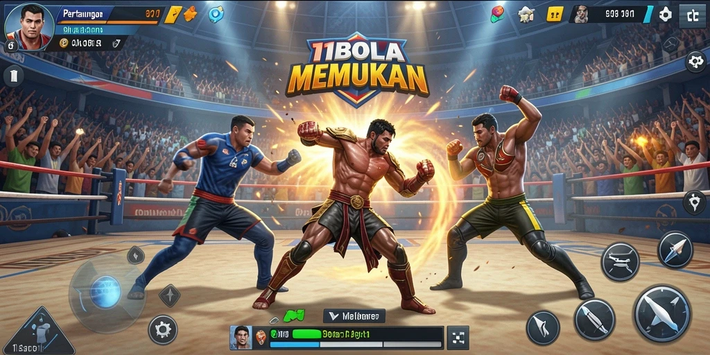Screenshot gameplay <strong>11BOLA</strong> menampilkan pertarungan karakter yang menegangkan.
