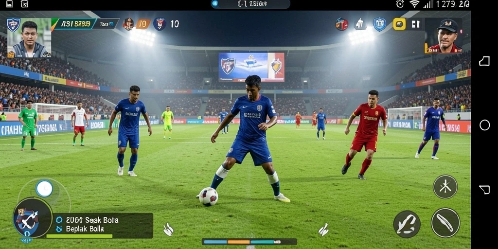 Gameplay menarik dalam 2739 dengan aksi sepak bola yang realistis.