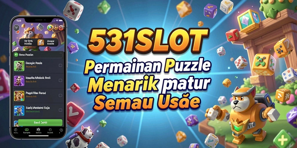 Tampilan gameplay <strong>531SLOT</strong> yang penuh warna dan menantang teka-teki.