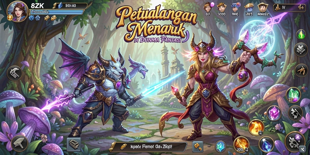 Tangkapan layar utama 8ZK menunjukkan pengalaman petualangan yang mendebarkan.