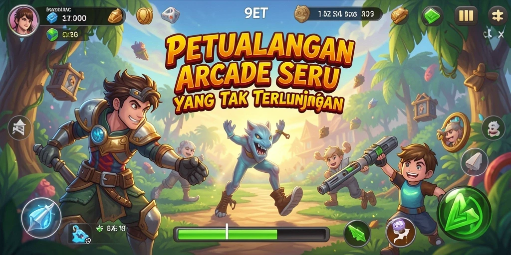 Screenshot gameplay 9ET yang menampilkan aksi seru dalam game Arcade.