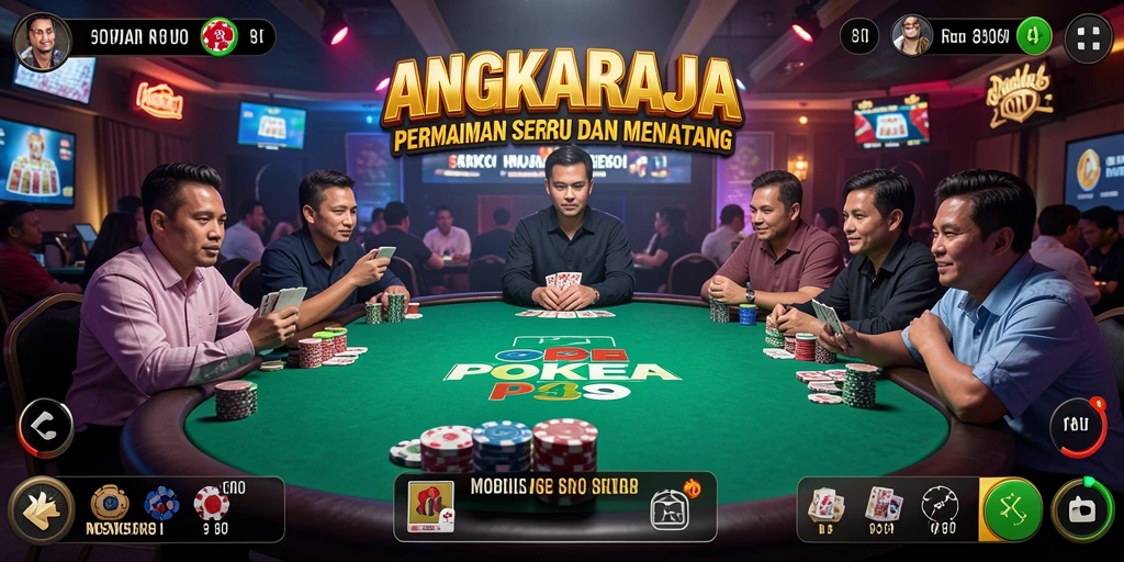 Tampilan gameplay seru dari permainan Poker ANGKARAJA.