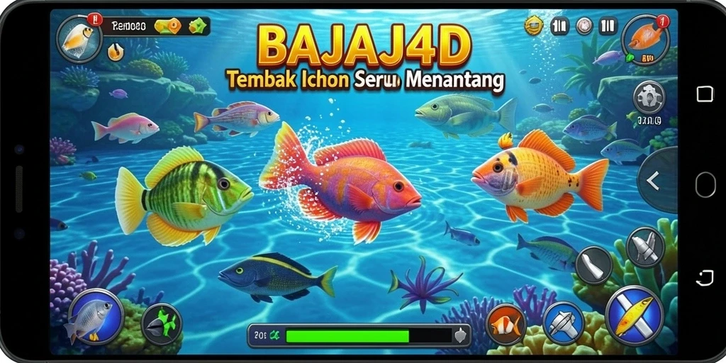 Tampilan gameplay BAJAJ4D dengan aksi tembak ikan yang seru.