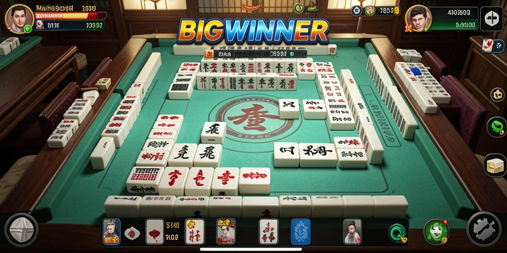 Tampilan seru dari gameplay Mahjong di BIGWINNER.