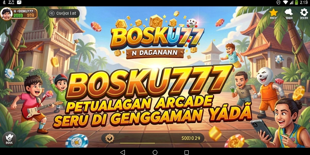 Tampilan seru dari gameplay arcade BOSKU777 dengan level menantang.