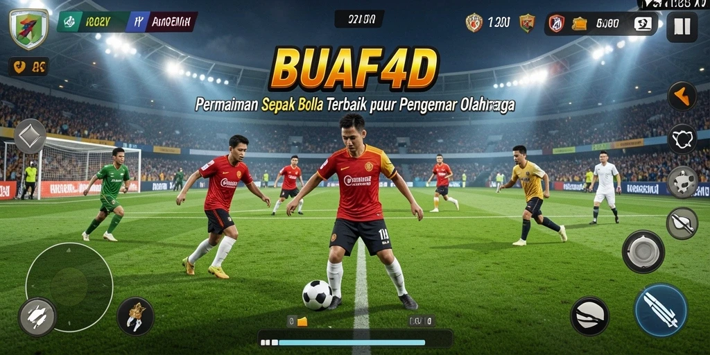 Tangkapan layar BUAH4D yang menunjukkan aksi gameplay sepak bola yang mendebarkan.