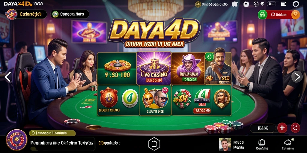 Tampilan gameplay Live Casino yang mengesankan dan interaktif di DAYA4D.