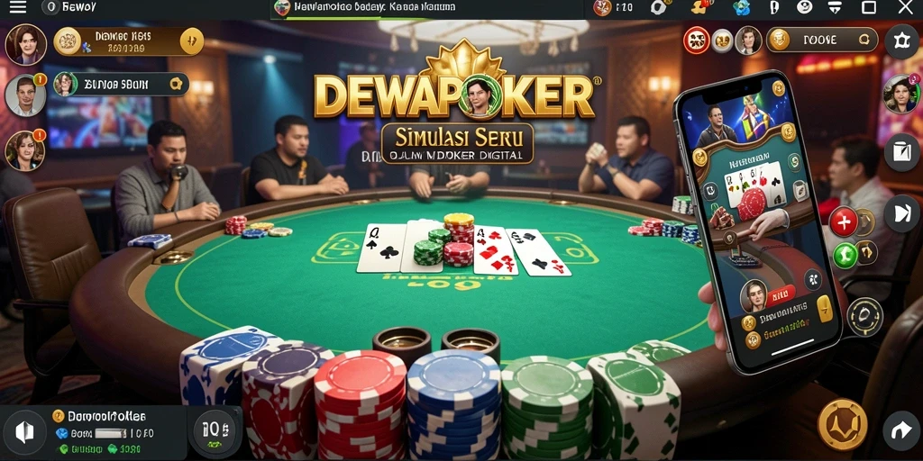 Tampilan gameplay seru di DEWAPOKER dengan teman-teman.