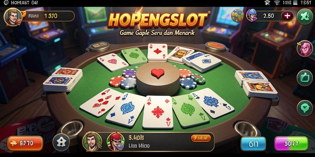Tampilan gameplay HOPENGSLOT saat bermain Gaple dengan teman.
