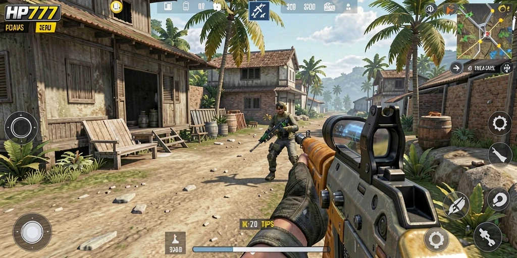 Tampilan gameplay mendebarkan dari HP777, penuh aksi dan strategi.