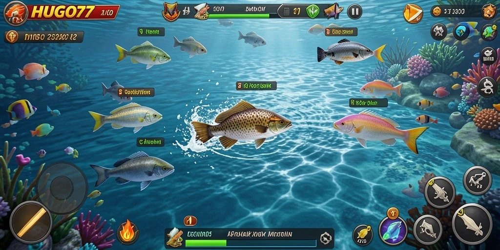 Tampilan gameplay HUGO77 yang seru dan menantang saat menembak ikan.