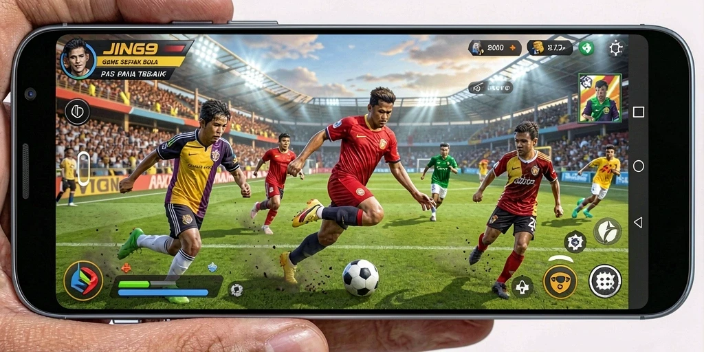 Screenshot utama JIN69 menampilkan aksi seru pertandingan sepak bola.