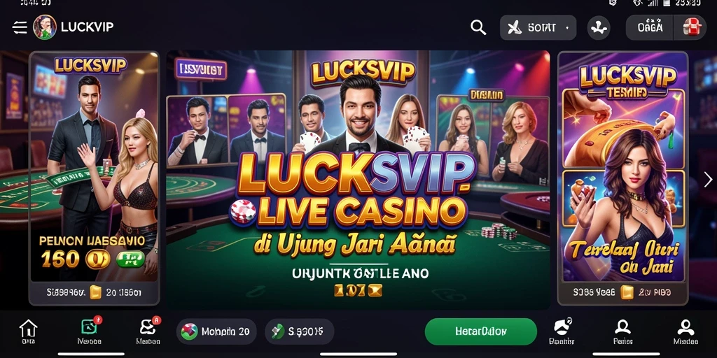 Gameplay LUCKSVIP yang menampilkan dealer live dan interaksi pemain.