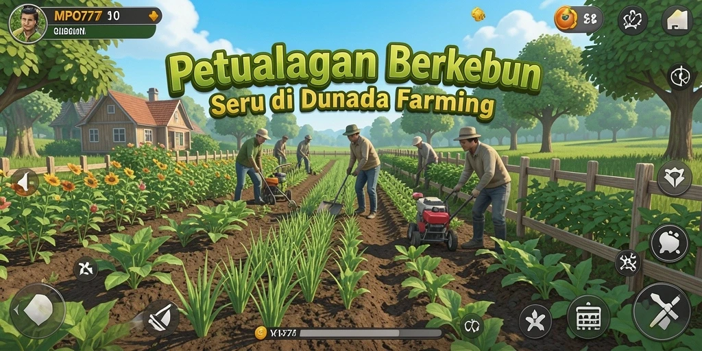 Screenshot MPO777 menampilkan gameplay seru berkebun dengan berbagai tanaman.