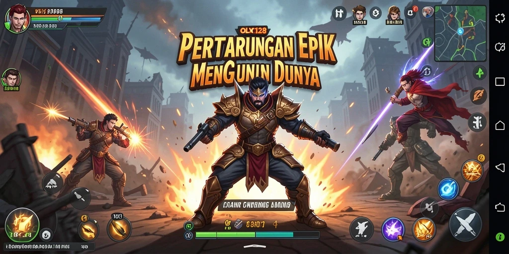 Screenshot gameplay OLX128 dengan aksi pertarungan yang mendebarkan.