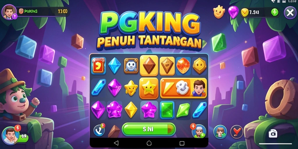 Tampilan menarik dari gameplay Match-3 di PGKING yang penuh warna.