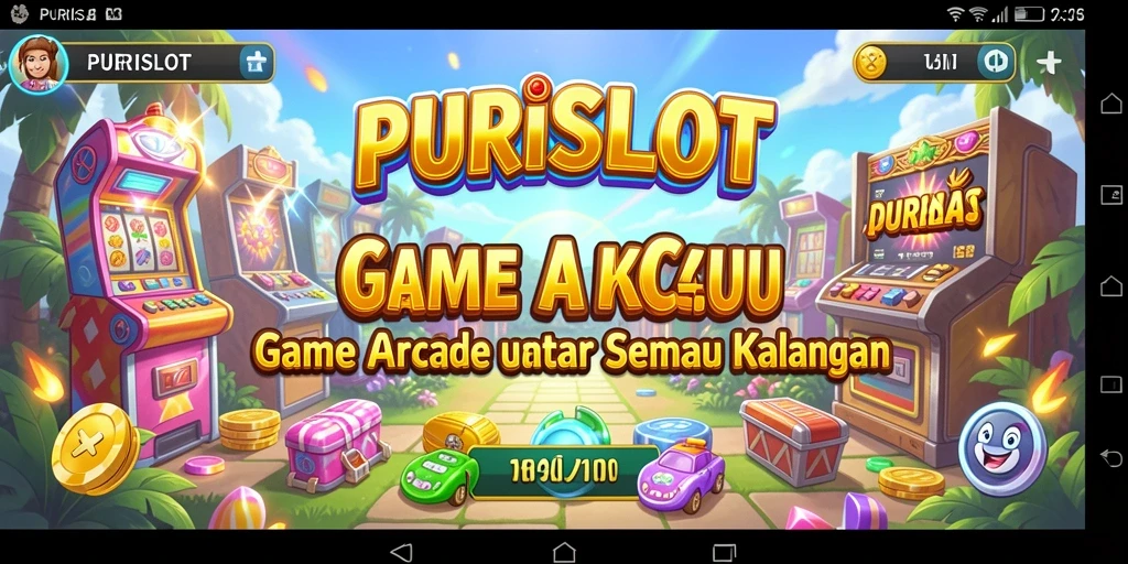Screenshot gameplay PURISLOT menampilkan keseruan bermain Arcade.