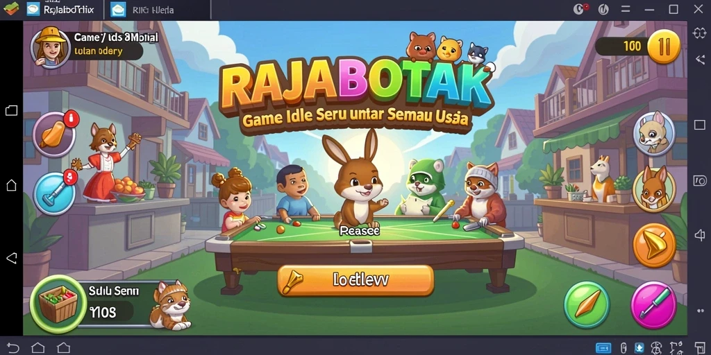 Tampilan gameplay seru di RAJABOTAK menunjukkan karakter yang aktif dan menyeronokkan.