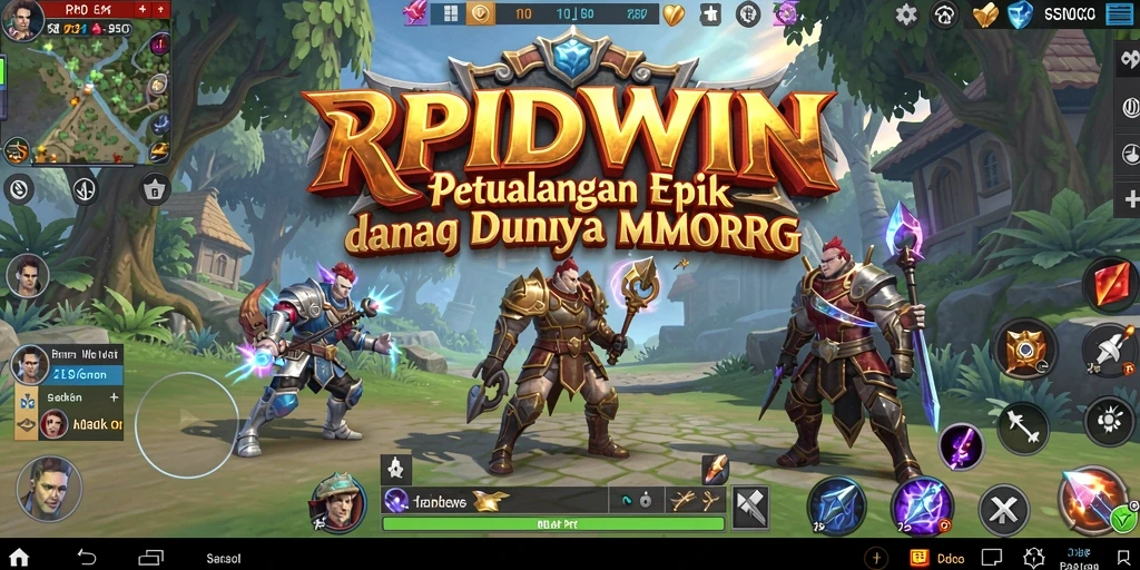 Tampilan utama RPIDWIN dengan aksi gameplay MMORPG yang mendalam dan interaktif.