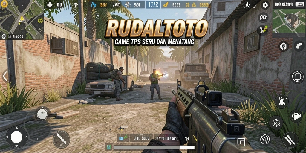 Screenshot RUDALTOTO memperlihatkan aksi tembak-menembak yang seru