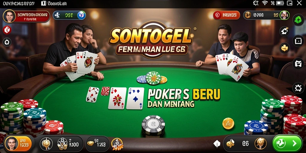 Tampilan gameplay Poker yang mengasyikkan dan interaktif di SONTOGEL.