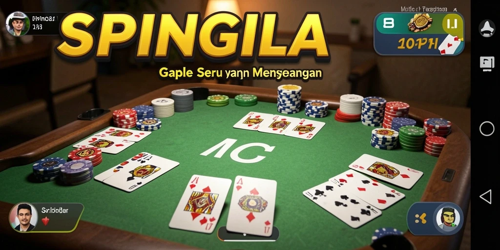 Screenshot gameplay SPINGILA yang menampilkan keseruan bermain Gaple.