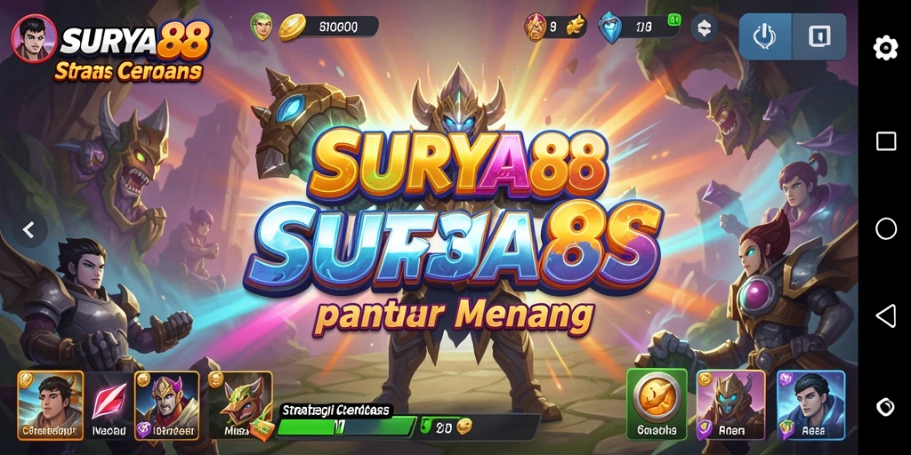 Tampilan gameplay <strong>SURYA88</strong> yang menegangkan dan strategis.