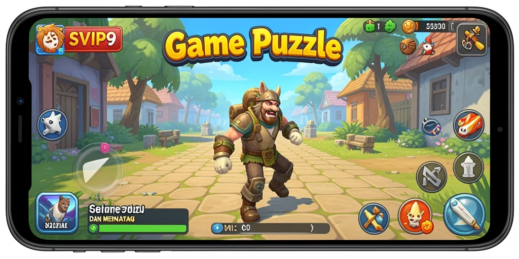 Screenshot gameplay SVIP9 yang menampilkan tantangan puzzle menarik.
