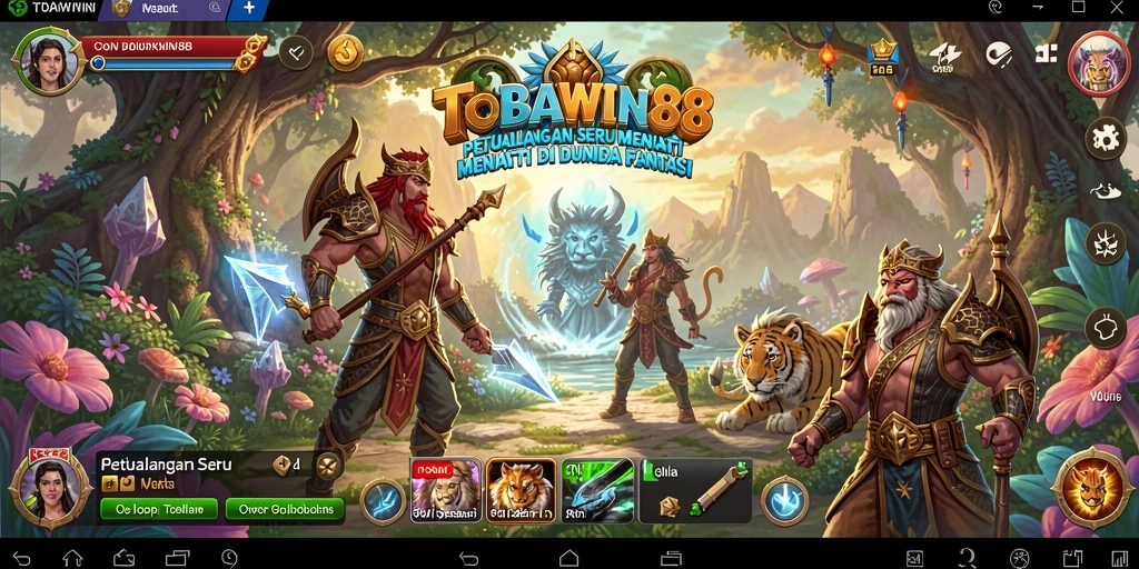 Screenshot gameplay TOBAWIN88 yang memperlihatkan perjalanan petualangan yang menegangkan.