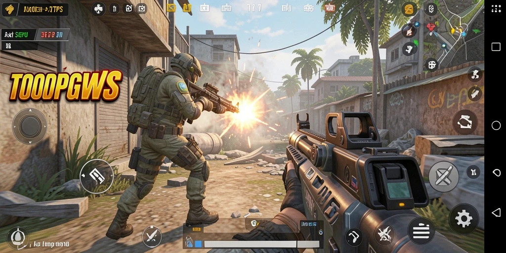 Tampilan gameplay intense TOOPGWS saat pertarungan seru terjadi.