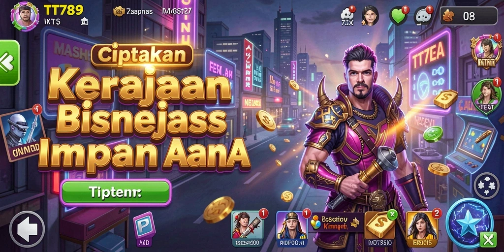 Tampilan gameplay seru di TT789 saat membangun bisnis.